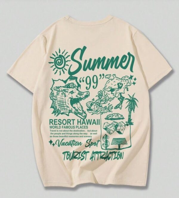 Summer-Street-Style-Tee-Mens-Animal-Print-Slogan T-SHIRT