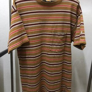 90s-HANG-TEN GOLD BROWN STRIPES-TSHIRT