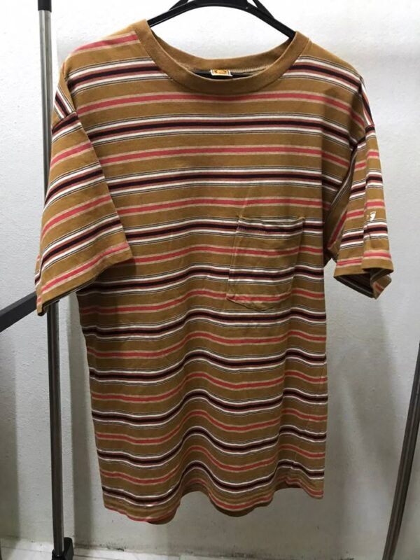 90s-HANG-TEN GOLD BROWN STRIPES-TSHIRT